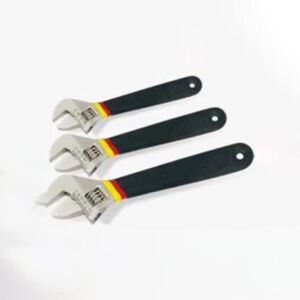 4112 American type adjustable wrench w/ three-color plastic-coated handl