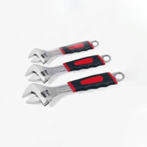 4113 American type adjustable wrench, plated w/ double-color handle